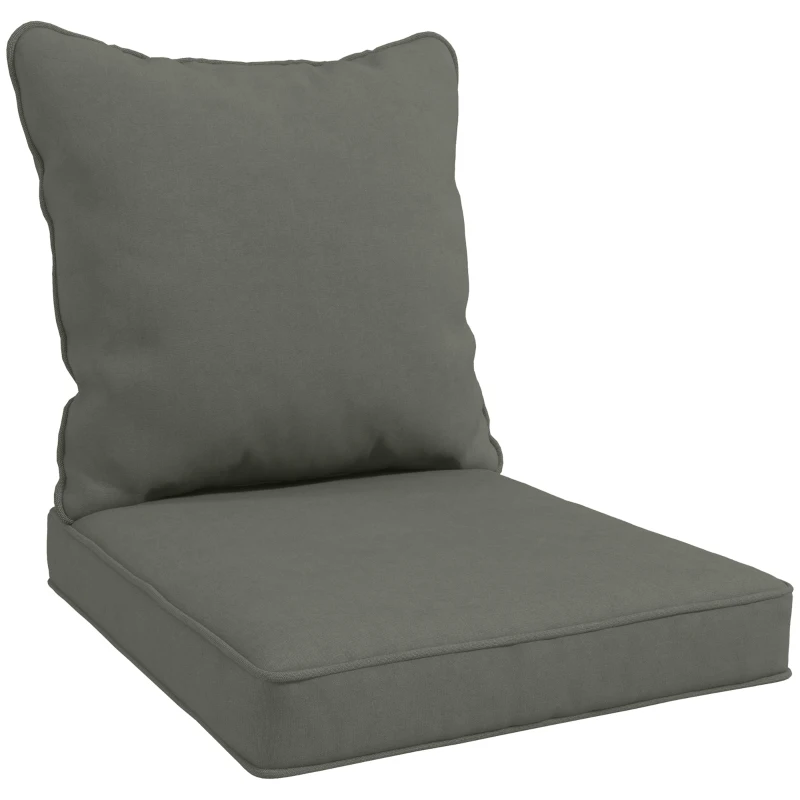 Best Seat and Back Padded Cushion Set - Charcoal Grey