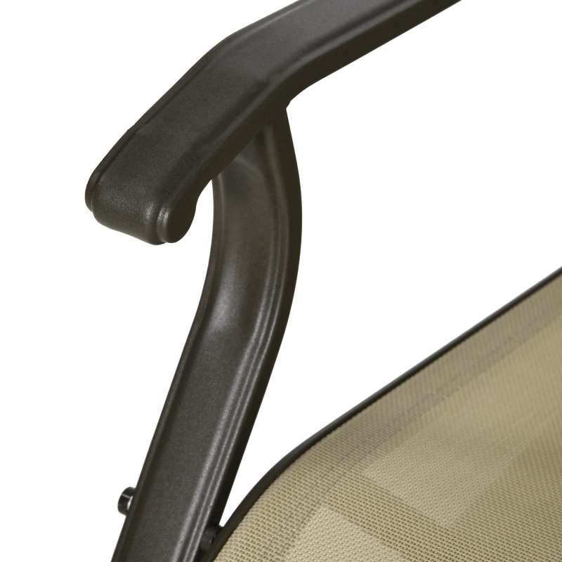 Best Set of 3 Gliding Chair & Tea Table Set, Outdoor Rocker Set with 2 Armchairs, Tempered Glass Tabletop, Khaki - Image 9