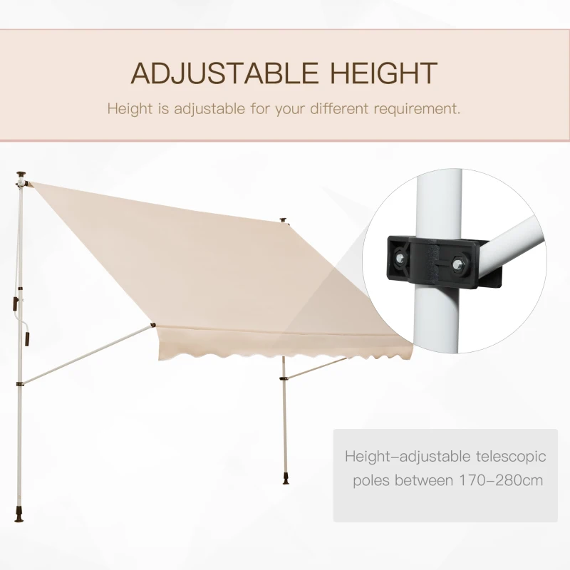 Best 3x1.5m Adjustable Outdoor Aluminium Frame Awning Beige - Image 7