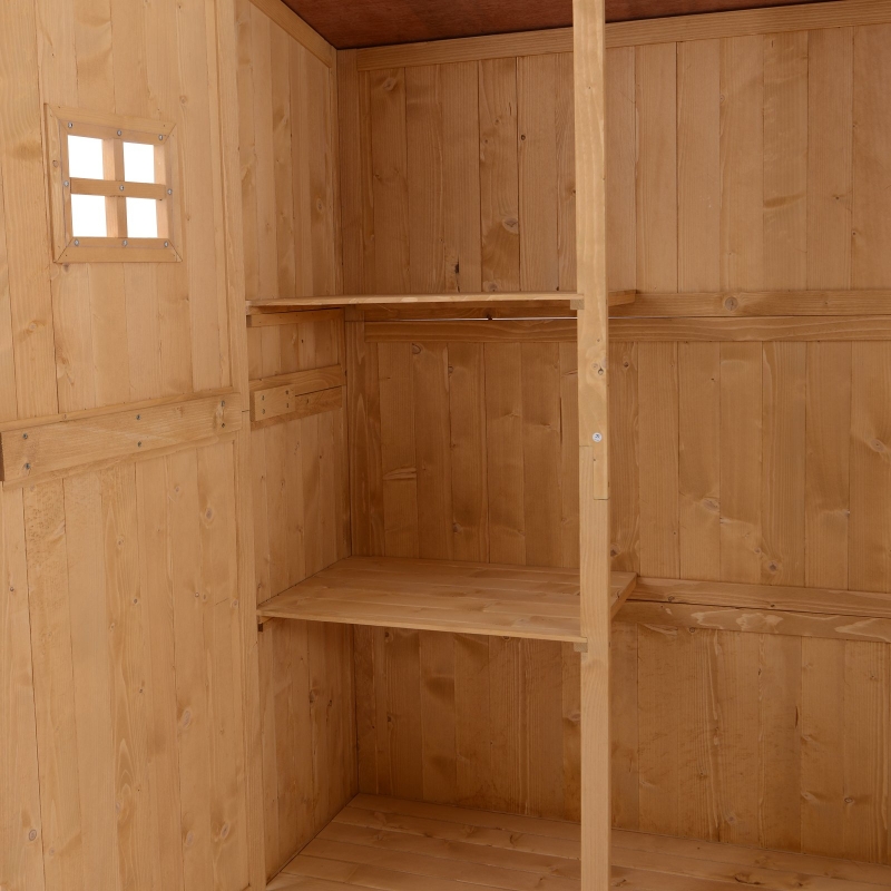 Best Wooden Garden Shed with Two Windows, Tool Storage Cabinet, Outdoor Double Door Organizer 127.5L x 50W x 164H cm, Natural - Image 9