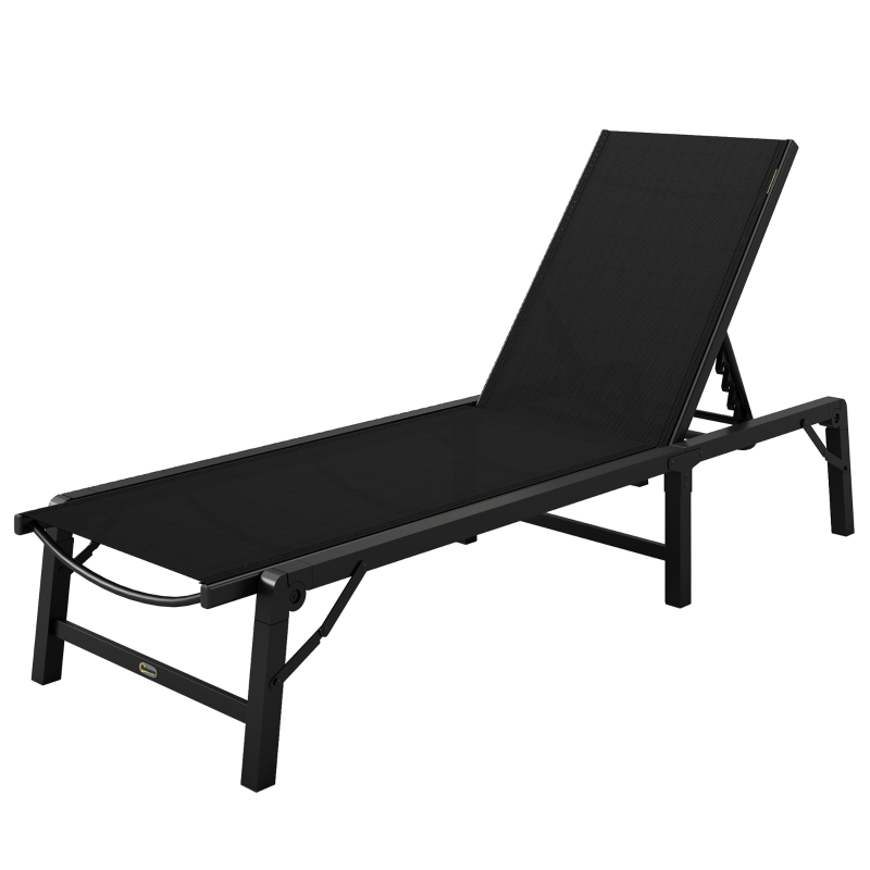 Best Folding Sun Lounger, 5-Position Adjustable Garden Chaise Lounge Sunbed, Steel Frame Reclining Chair for Beach, Porch, Patio, Camping, Black - Image 11