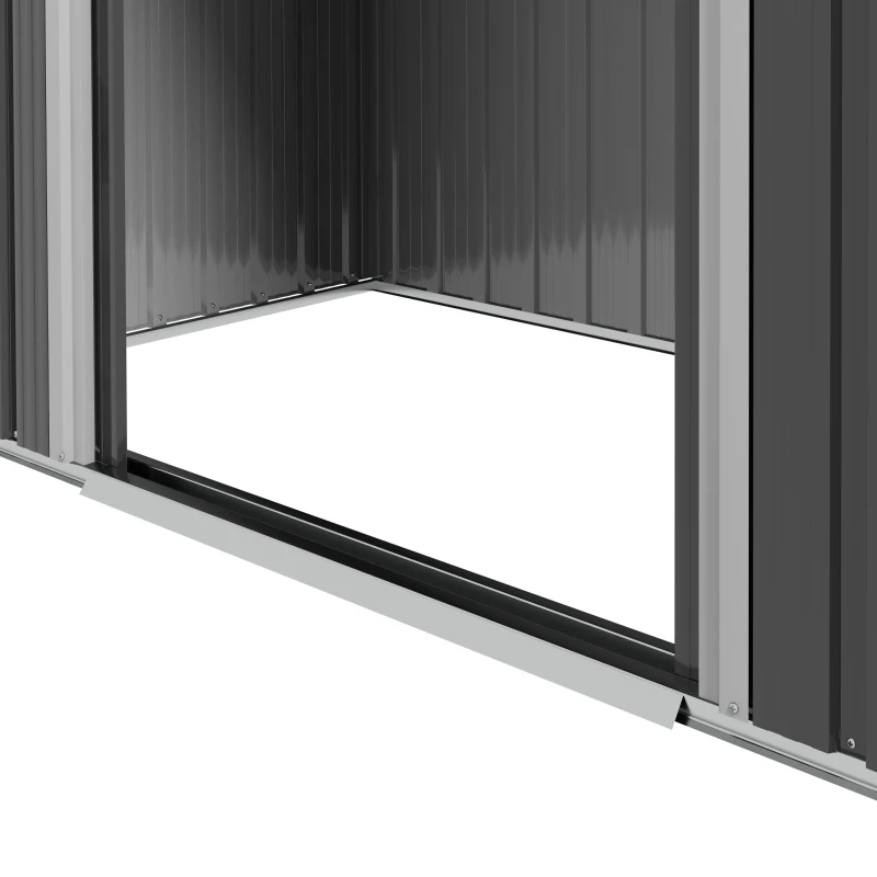 Best 6.5x3.5ft Metal Garden Storage Shed for Outdoor Tool Storage with Double Sliding Doors and 4 Vents, Dark Grey - Image 8