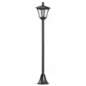 Best Outdoor Garden Solar Post Lamp Sensor Dimmable LED Lantern Bollard Pathway 1.6M Tall  Black