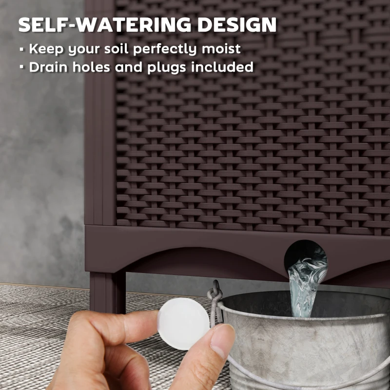 Best Raised Garden Bed with Trellis, Plastic Planter Box with PE Cover, Drainage Holes and Drain Plugs for Climbing Plants, Vegetables, Flowers, 80 x 40 x 140 cm - Image 7