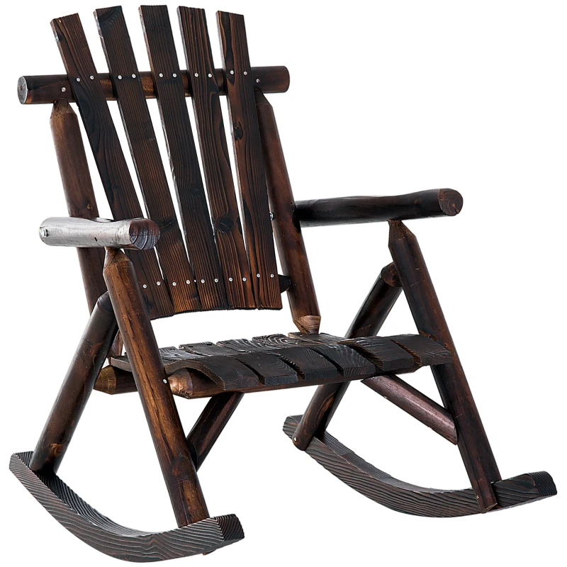 Best Outdoor Fir Wood Rustic Patio Adirondack Rocking Chair Traditional Rustic Style & Pure Comfort