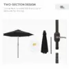 Best 2.7m Outdoor Patio Garden Umbrella Parasol with Tilt Crank and 24 LEDs Lights, Black - Image 8