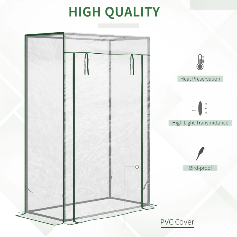 Best Tomato Greenhouse with Roll-up Door, Mini Greenhouse with PVC Cover, Outdoor Grow House Small Green House for Yard, Balcony, Garden, 100 x 50 x 150cm, Transparent - Image 4