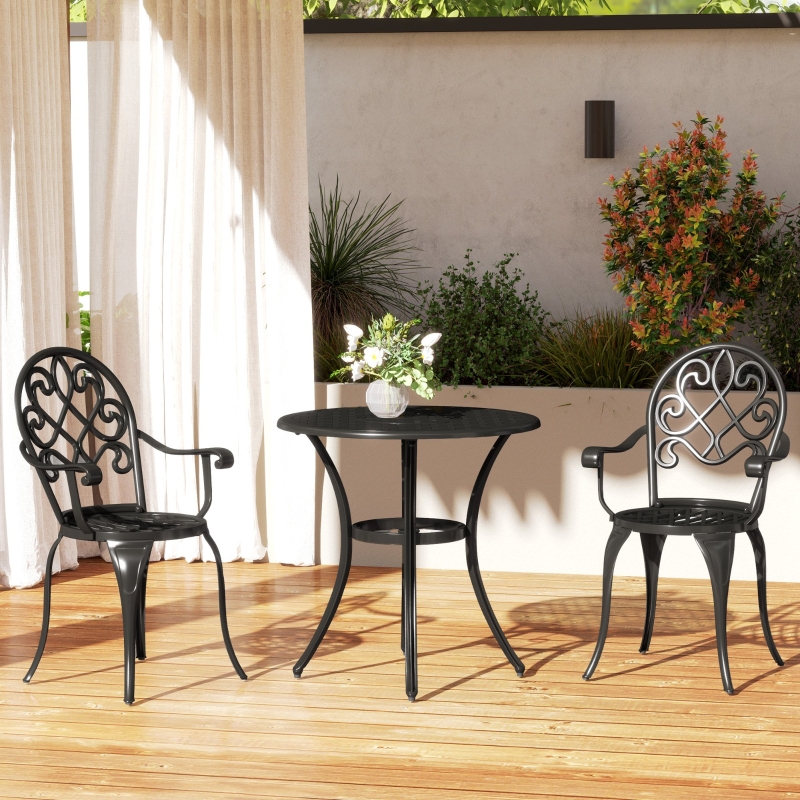 Best Three-Piece Elegant Aluminium Garden Set - Black - Image 10