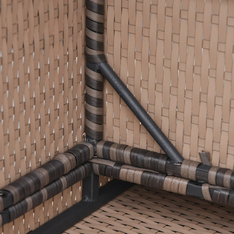 Best 6 Pieces Rattan Garden Furniture Set, 7 Seater Wicker Outdoor Furniture Set with Storage Tea Table & Side Table, Sectional Garden Sofa Set with Cushions, Orange - Image 8