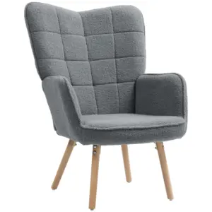 Best Teddy Fleece Wingback Accent Chair - Grey