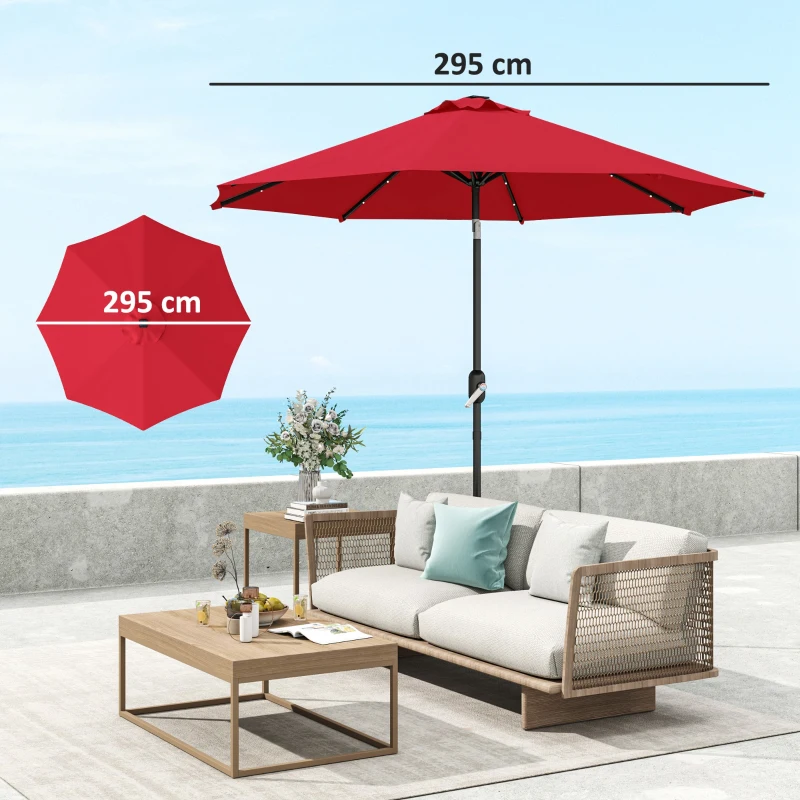 Best 3 m Replacement Parasol Canopy with Top Vent, UPF 50+ Garden Parasol Replacement Canopy, 8 Rib Parasol Cover Replacement Fits Various Frames, Red - Image 3