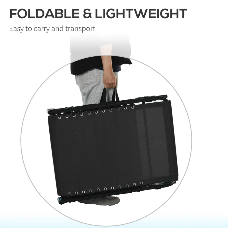 Best Foldable Sun Lounger, Outdoor 4 Level Adjustable Backrest Reclining Chaise Chair, Steel Frame Recliner Chair for Camping, Hiking, Black - Image 6