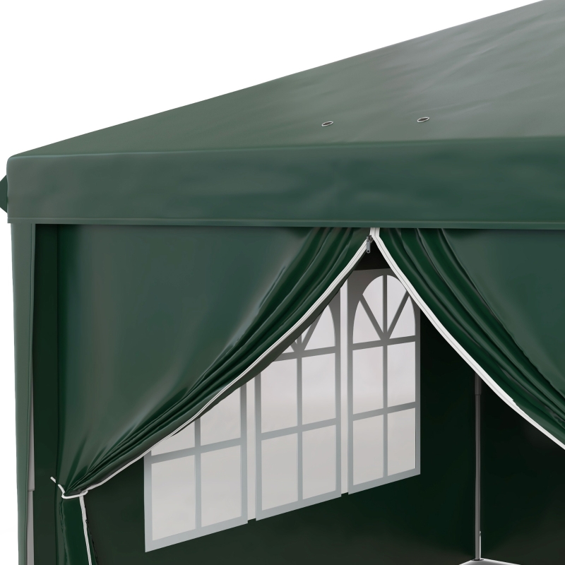 Best 3 x 6m Pop-Up Gazebo, with Curtain Walls and Windows - Dark Green - Image 9