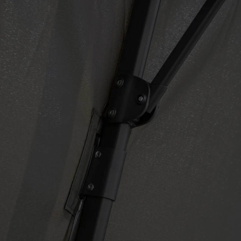 Best Cantilever Parasol 360 Degree Rotation Angle Adjustment Outdoor Market Garden Umbrella - Dark Grey - Image 8