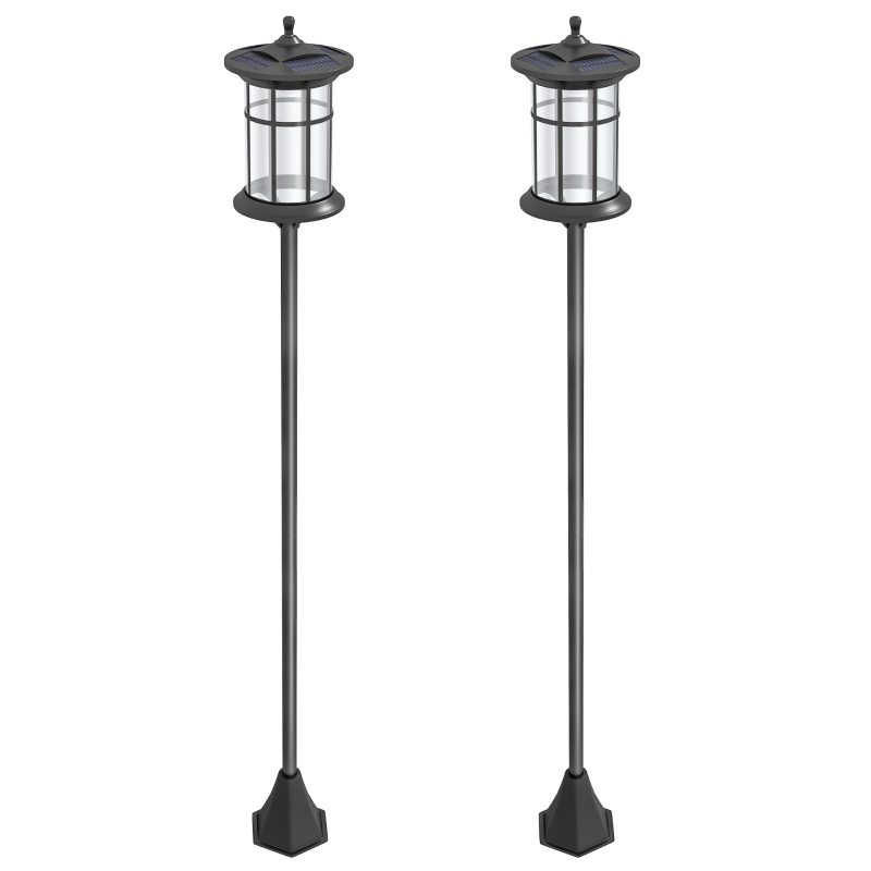 Best Set of Two 1.8m Traditional Style Solar Lamp Posts - Black - Image 11
