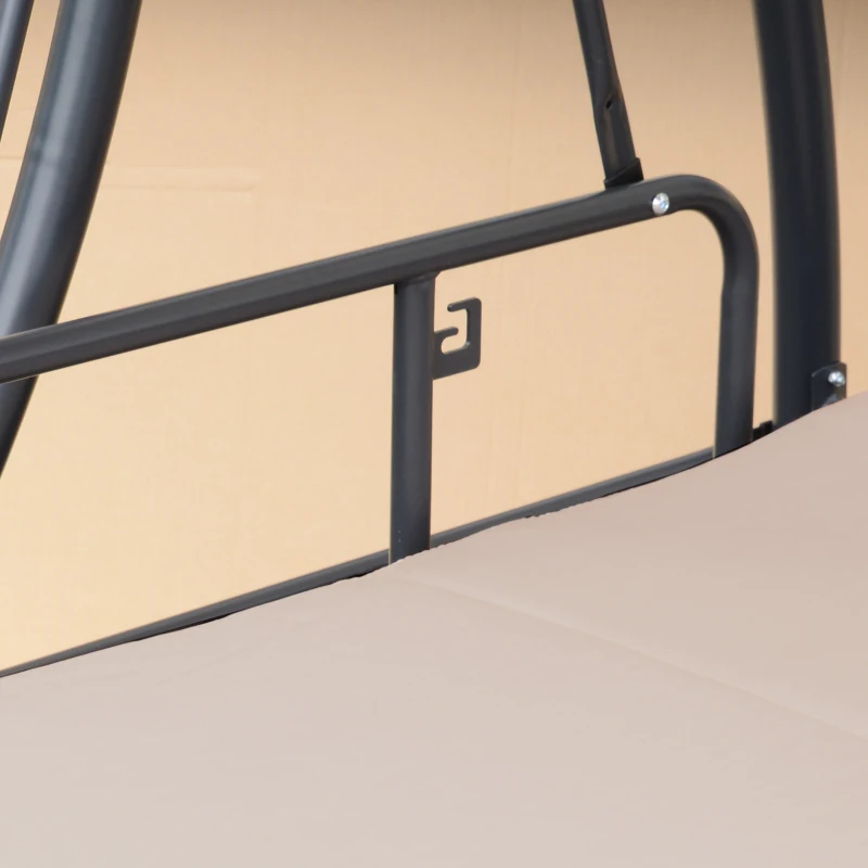 Best 3-Seater Swing Chair, Steel, Polyester-Beige - Image 7