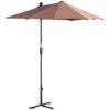 Best 2m Half Parasol Market Umbrella Garden Balcony Parasol with Crank Handle, Base, Double-Sided Canopy, Coffee - Image 11