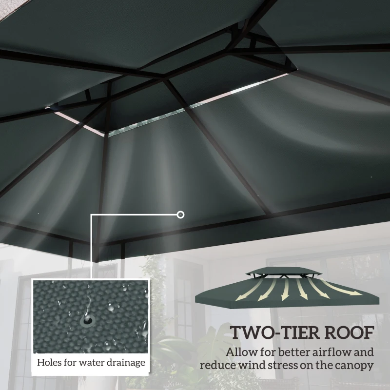 Best Gazebo Roof Replacement, for 3 x 4m Frames - Grey - Image 4