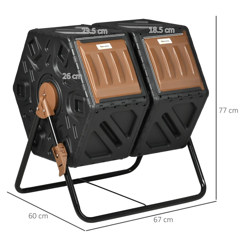 Best 130L Double Chamber Composter - Black - Image 3