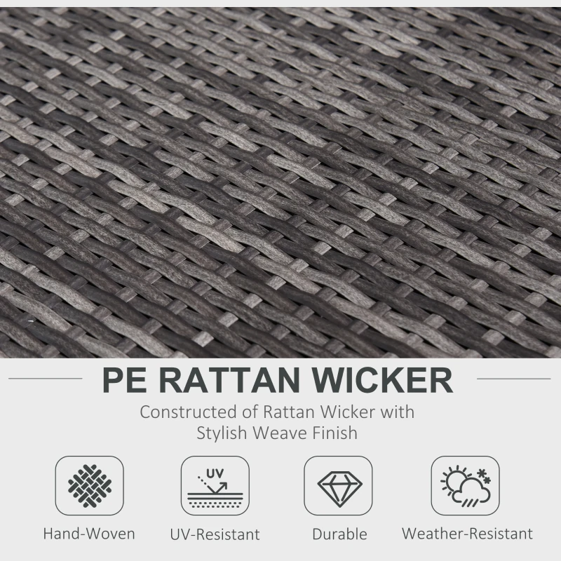 Best 6-Seater Rattan Sofa Furniture Set W/ Cushions, Steel Frame-Grey - Image 4