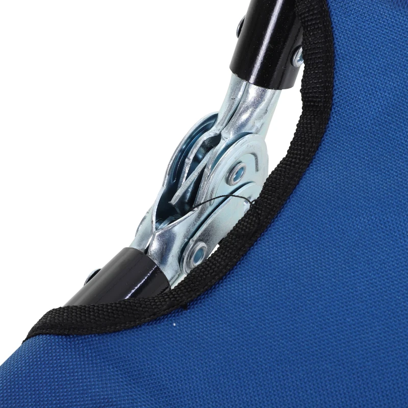 Best Foldable Sun Lounger with 5-Position Adjustable Backrest, Outdoor Portable Recliner Chaise Lounge Chair with Breathable Mesh Fabric, Blue - Image 8