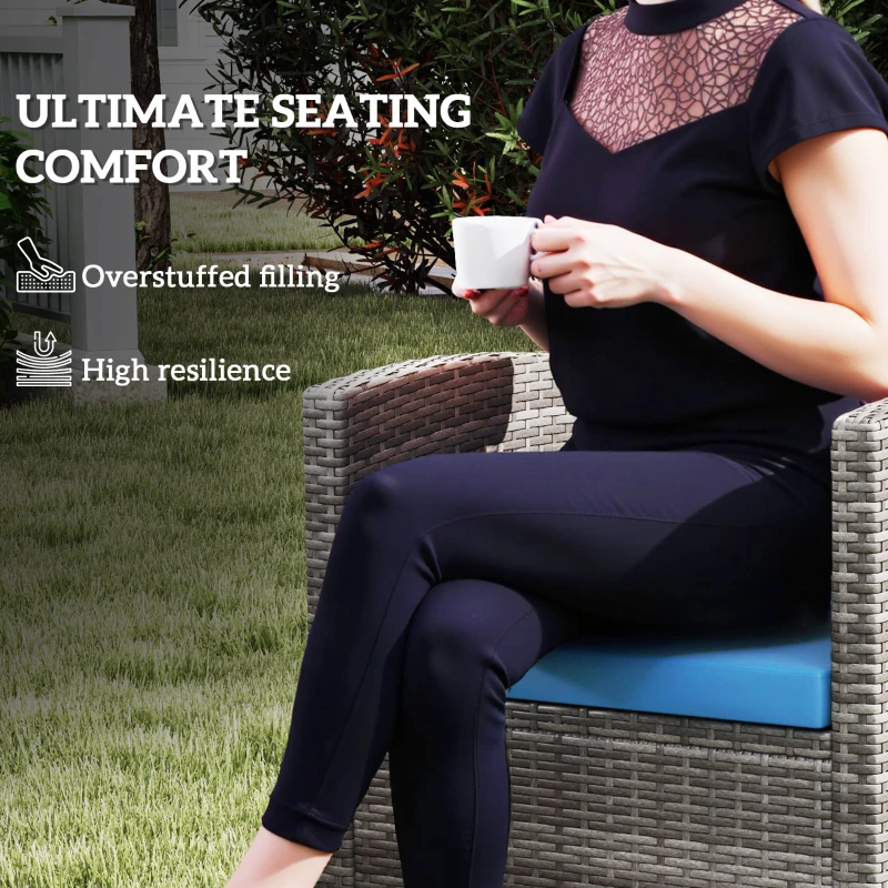 Best Outdoor Seat Cushion Pads for Rattan Furniture, 3 PCs Garden Furniture Cushions, Sky Blue - Image 6