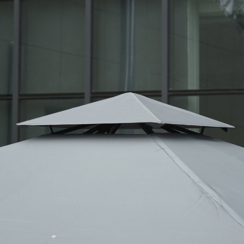Best 3 x 3 m Garden Gazebo Double Roof Marquee Patio Wedding Party Tent Canopy Shelter with Sidewalls, (Dark Grey) - Image 10
