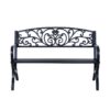 Best 127L x 60W x 85H cm Powder Coated Garden Bench for Patio Backyard, Steel-Black - Image 9