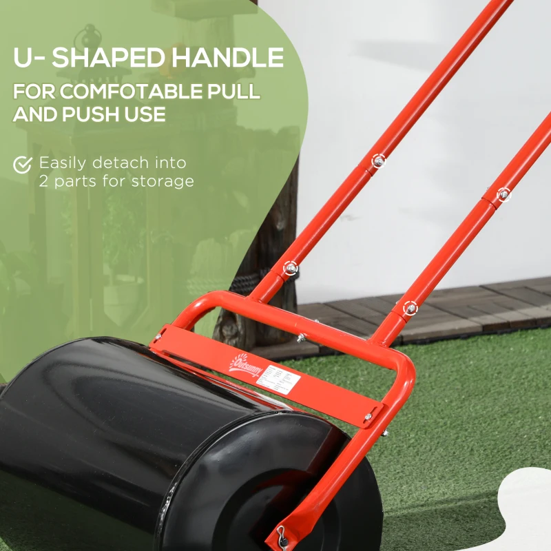 Best 38L Fillable Cylinder Steel Lawn Roller - Red - Image 7