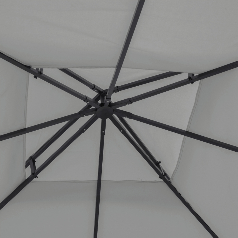 Best 3(m) Gazebo Top Cover Double Tier Canopy Replacement Pavilion Roof Light Grey - Image 9