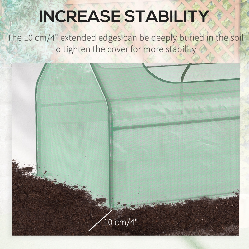 Best Raised Garden Bed with Greenhouse, Steel Planter Box with Plastic Cover, Roll Up Window, Dual Use for Flowers, Vegetables, Fruits and Herbs, 185L x 95W x 92H cm, Green - Image 9