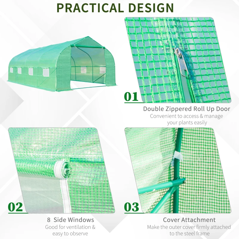 Best Polytunnel Greenhouse with Windows and Door, Walk in Greenhouse for Garden, Backyard (6 x 3 M) - Image 6