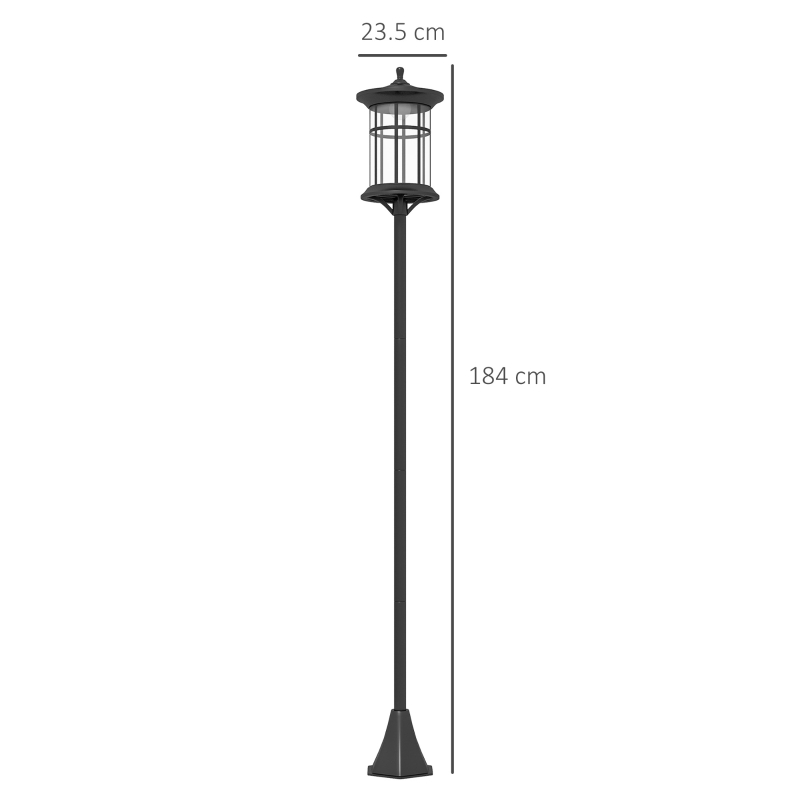 Best Set of Two 1.8m Traditional Style Solar Lamp Posts - Black - Image 3