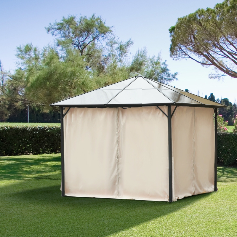 Best Replacement Gazebo Curtains, 4-Panel Gazebo Side Panels Only, for 3 x 3 (M) Gazebos or Pergolas, Hooks/C-Rings Included, Beige - Image 12