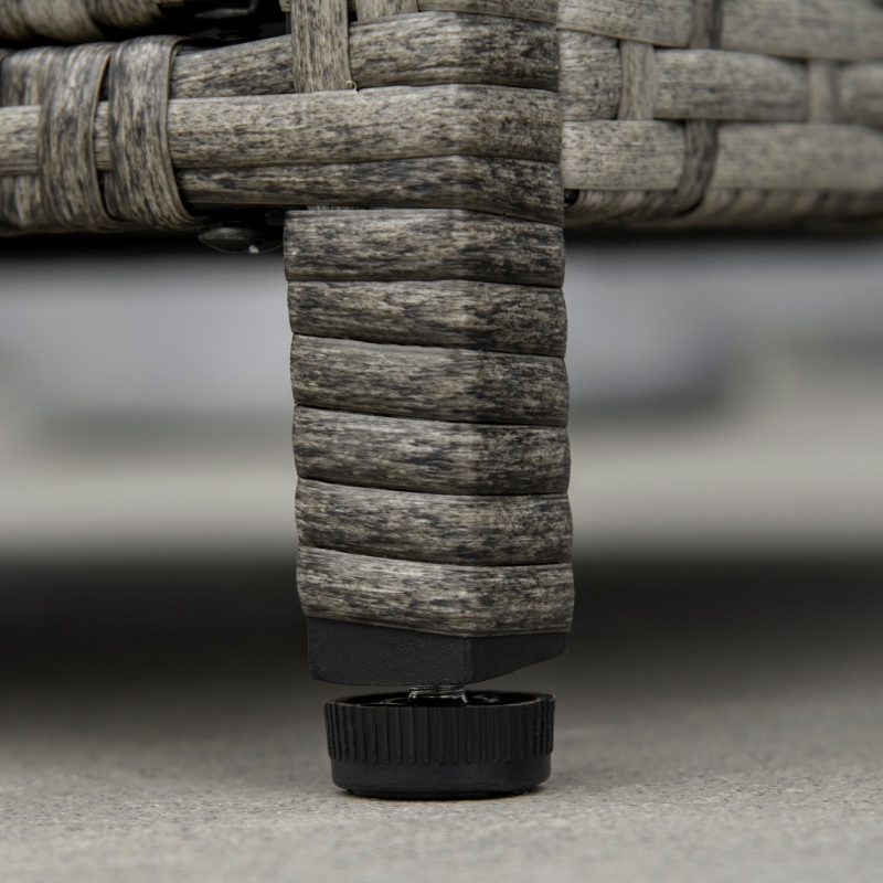 Best Outdoor PE Rattan Gas Fire Pit Table, Patio Square Propane Heater with Rain Cover, Glass Windscreen, and Lava Stone, 50,000 BTU, Grey - Image 9