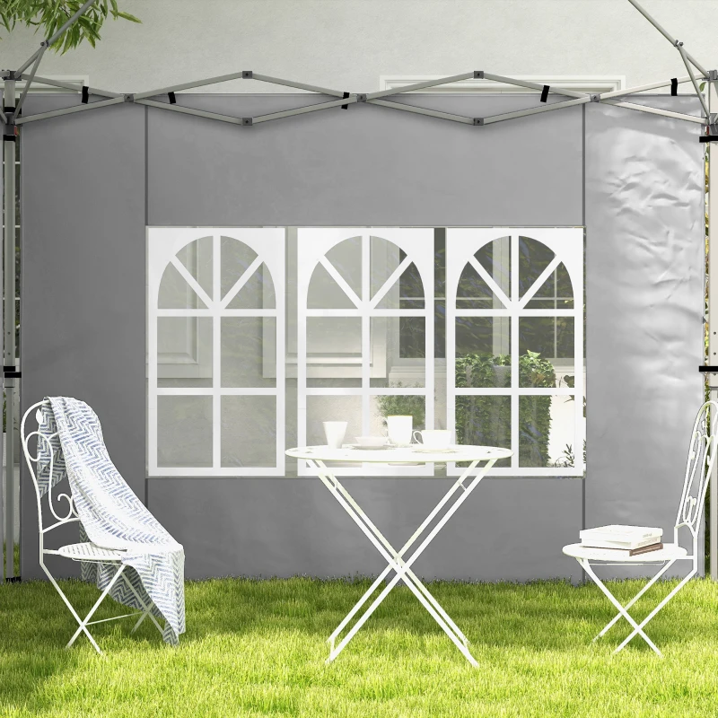 Best Gazebo Side Panels, Sides Replacement with Window for 3x3(m) or 3x4m Pop Up Gazebo, 2 Pack, Grey - Image 7