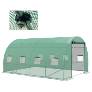 Best Sprinkler System Polytunnel Greenhouse, 4 x 3(m), Green