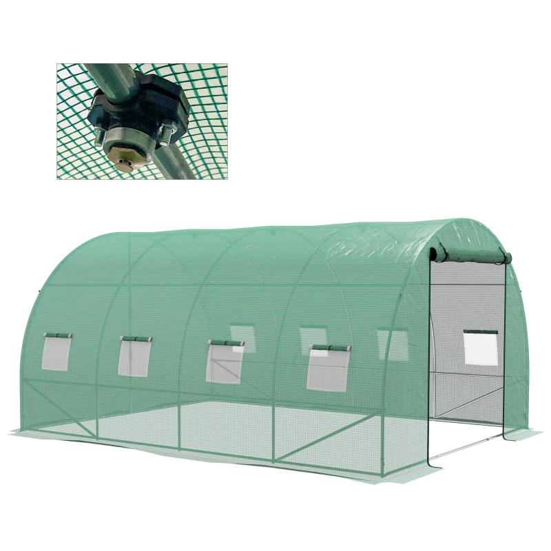 Best Sprinkler System Polytunnel Greenhouse, 4 x 3(m), Green