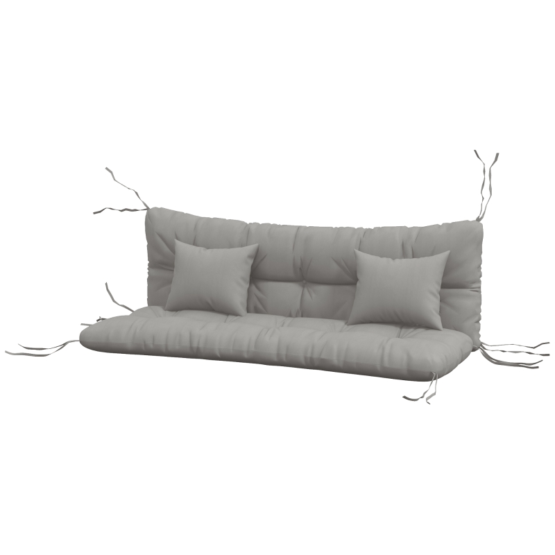 Best Back and Seat Cushion Replacement with 2 Pillows, Patio Chair Cushions Set with Ties, Light Grey - Image 11