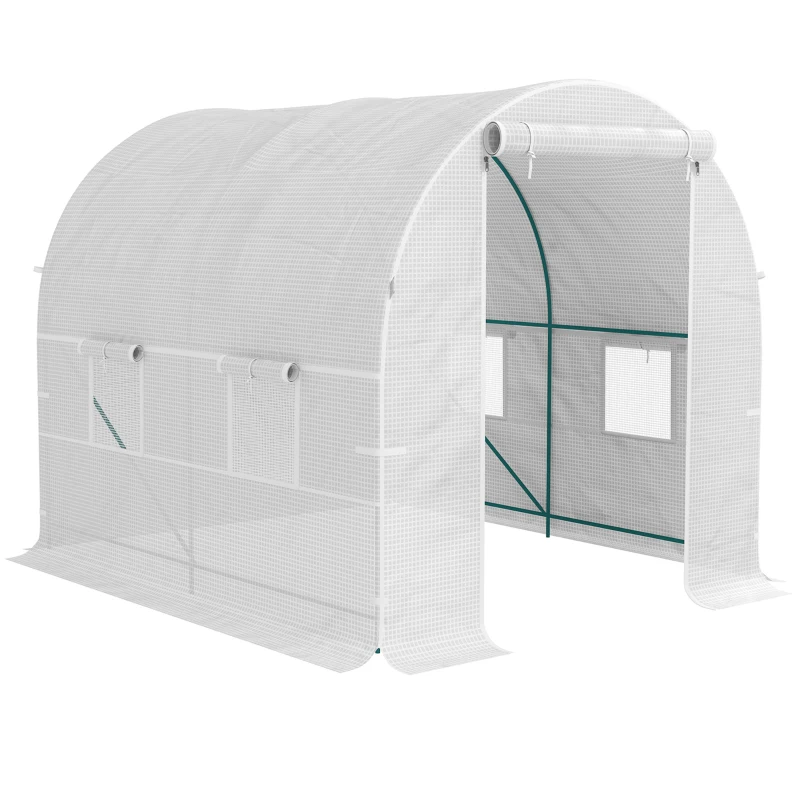 Best 245 x 200cm Polytunnel Greenhouse - White