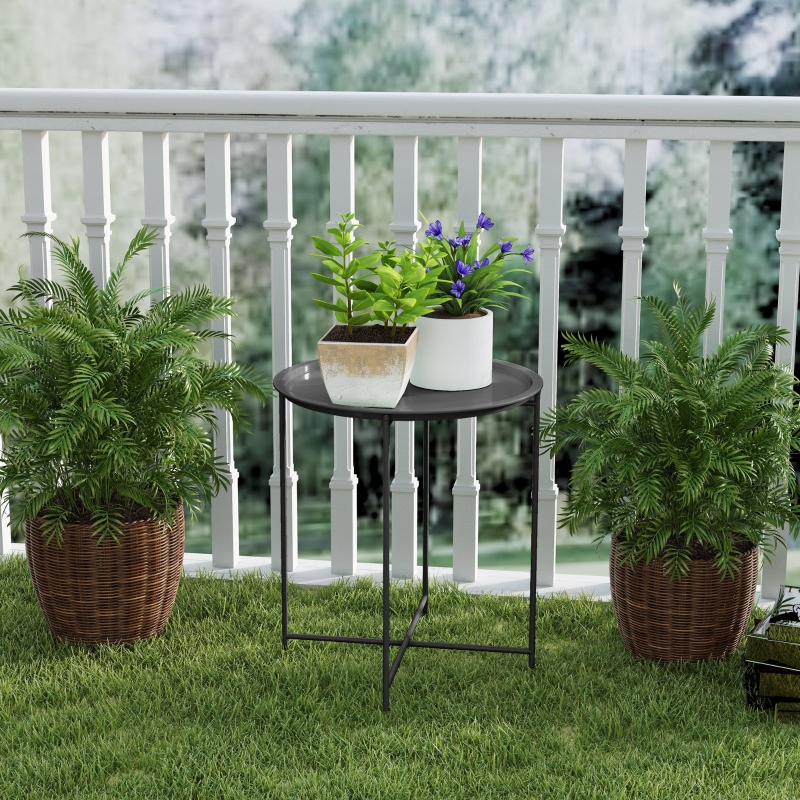 Best Steel Removable Tray Top Garden Table - Black - Image 9