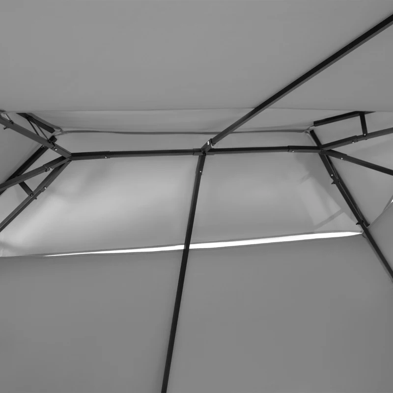 Best 4m x 3(m) Metal Gazebo Canopy Party Tent Garden Pavillion Patio Shelter Pavilion with Curtains Sidewalls, Dark Grey - Image 8