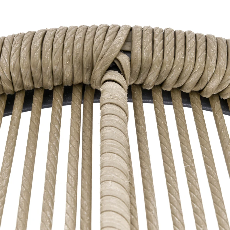 Best 3 Pieces Rattan Bistro Set, Wicker Garden Furniture Set with Cushions, Glass Top Coffee Table and Chairs for Outdoor, Patio, Balcony, Brown - Image 7