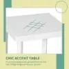Best Garden Side Table Plastic Outdoor Square Coffee End Table for Drink Snack, White - Image 4