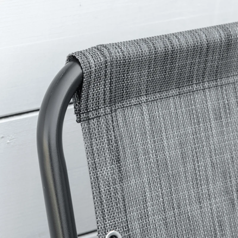 Best Pieces Patio Folding Chair Set, Outdoor Portable Loungers for Camping Pool Beach Deck, Lawn Chairs with Armrest Steel Frame, Mixed Grey - Image 7