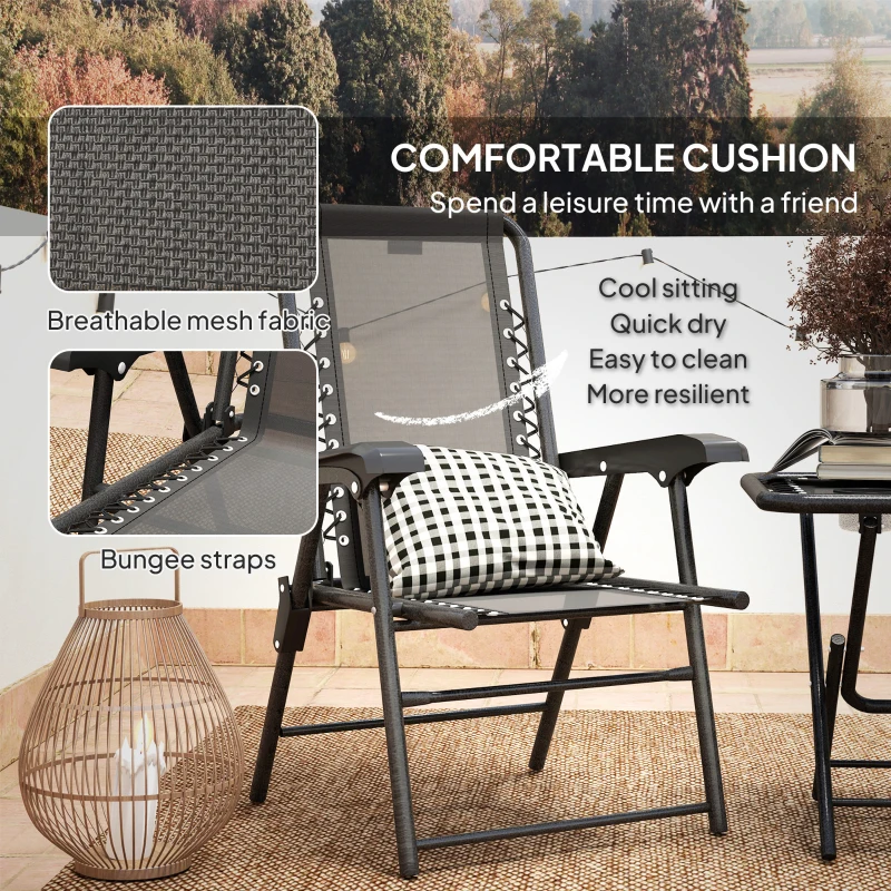 Best Three-Piece Garden Table and Chair Set - Black - Image 6