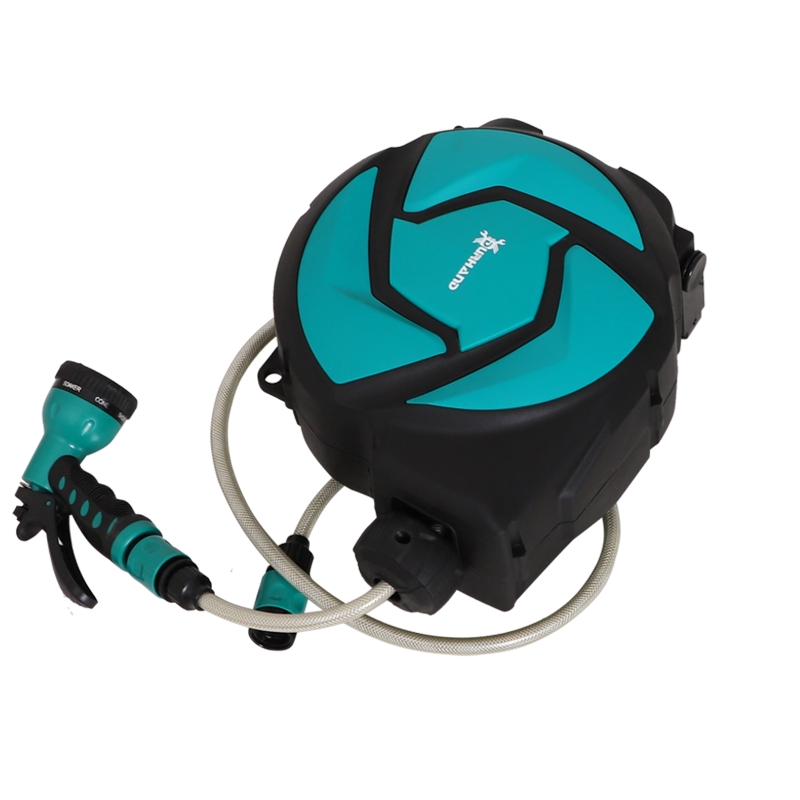 DURHAND 10m Garden Auto Hose Reel Wall Mounted Retractable 7 Patterns Spray Nozzle - Image 17