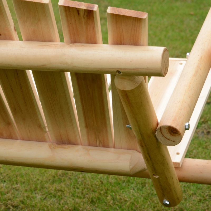 Best Outdoor 2 Seater Swing Chair Larch Wood Garden Swing Seat Porch Hammock Bench Lounger - Image 9
