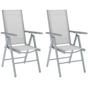 Best Set of Two Aluminium Folding Chairs - Light Grey