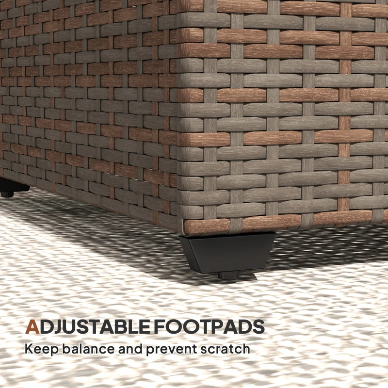 Best 90 x 50cm Glass-Top Rattan Side Table - Brown - Image 7